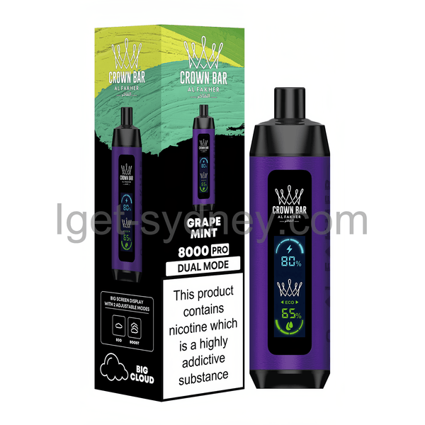 AL FAKHER CROWN BAR SHISHA-Grape Mint Shisha